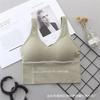 Hyun-a - Ropa interior deportiva de yoga de estilo similar, que combina con todo, con espalda cruzada y chaleco en U grande para mujer, sujetador sin aros para mujer