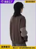 Tejidos de Punto Americanos con Empalme de Color Contrastante Cuidadosamente Seleccionados para Hombre, Nuevos Tops de Invierno Holgados Casuales Retro Tendencia de Marca