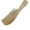Pente Autêntico de Chifre Grande, Pente de Massagem Pura Natural, Antiqueda de Cabelo, Antiestático, Cuidados com a Saúde para Homens e Mulheres, Pente Preto Portátil