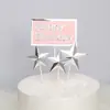 Cartão de inserção tridimensional estrela de cinco pontas coração Feliz aniversário decoração de bolo de aniversário plug-in bandeira de mesa de sobremesas