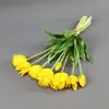 Borracha macia multicamadas onda boca pontuda gravata mista 7 tulipas de silicone buquê de flores artificiais ornamentos decoração de fotografia para casa