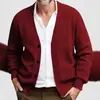 2026 Otoño Invierno Nuevo Transfronterizo Europeo Americano para Hombre Casual de Negocios Cárdigan Holgado Manga Larga de un Solo Botón Abrigo Suéter Hombre