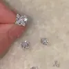 Brincos de tarracha YinJia S999 de prata pura, zircônia cúbica ultra brilhante em formato de diamante quadrado, joias de nicho de luxo leve de alta qualidade