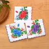 Pañuelo Estampado de Algodón Puro para Mujer Transfronterizo, Pañuelo Floral 100% Algodón, Toalla de Mano Delgada Absorbente Vintage, Pañuelo Cuadrado Clásico con Borde Festoneado