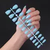 Tiras para Uñas Almendradas, Uñas Puntiagudas con Aceite UV Top Coat, Tiras para Uñas Puntiagudas Cortas Forma de Gota de Agua, Uñas Postizas de Color Sólido, Ultra Delgadas
