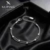 Pulsera de cadena de hueso de serpiente de doble capa y cuadrado pequeño transfronteriza Xuping, acero inoxidable simple, estilo personalizado, pulsera en capas de moda para mujer