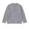 MAGMANS Original Tendência Retrô Simples Gola Redonda Camiseta Henley Masculina Base Texturizada T1272