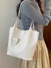 Bolso tote tejido vintage estilo coreano para mujer, bolso de hombro de cuero suave de gran capacidad, versátil para ir al trabajo, bolso casual de axila