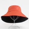 Sombrero femenino estilo japonés Harajuku de doble cara con ala ancha, sombrero de pescador, protección solar, red parasol, sombrero tipo cuenco rojo, se puede personalizar con logo.