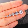 Pendientes de Corona de Circonita Clásicos Versátiles de Seis Garras para Mujer Diamante Simulado Moissanita Pendientes Multitamaño Multicolor Venta al por mayor Transfronteriza