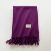 Bufanda nueva, elegante, versátil, de color liso, con tejido bouclé y borlas lisas, adecuada para conjuntos de abrigo de otoño e invierno, transfronteriza