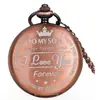 Comercio exterior transfronterizo venta caliente al contado PARA MI HIJO grabado vintage conmemorativo de cuarzo regalo reloj de bolsillo redondo al por mayor