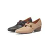Zapatos de mujer de cuero suave estilo vintage francés, nueva colección de otoño 2026, zapatos de cuero planos sin cordones de punta redonda, zapatos de abuela