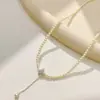 Pingente Esfera Fosca Retro de Luxo Leve Estilo Francês com Colar de Pérolas Pequenas, Moderno e Versátil com um Toque de Alto Padrão
