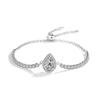 Modelo Más Vendido Transfronterizo Venta Directa de Fábrica Transmisión en Vivo de Douyin Pulsera de Plata de Ley S925 Moissanita Forma de Pera Modelo Sencillo y de Moda para Mujer