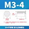 Tuerca remachable hexagonal de acero inoxidable 304 con orificio ciego, columna BSOS-M2/M3/M4/M6/BSOS-3.5M3M4