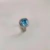 Anillo de Zirconia Cuadrado Geométrico Verde, Anillo de Estilo de Nicho de Gama Alta, Simple y Elegante, Accesorio de Moda Versátil