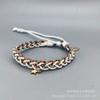 Nueva Pulsera Casual de Algodón y Lino Tejida a Mano, Simple y Versátil, Pulsera de Cordón de Cuero Ajustable