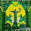 Venta al por mayor transfronteriza de camisetas de fútbol de edición especial brasileña, uniformes de entrenamiento de estilo antiguo (local y visitante), ropa deportiva transpirable de manga corta para verano