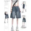 Shorts de Mezclilla Casual Relajados Estilo Retro Americano para Hombres y Mujeres Verano Nuevo Sueltos de Calle Pierna Ancha Pantalones de Media Longitud