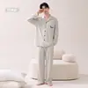Algodón PuroPijama para Hombre Estilo Primavera/Otoño Manga Larga Juvenil Sencillo Se Puede Usar Fuera de Casa Conjunto de Ropa Nuevo Estilo 2026