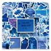 50 Pegatinas de Graffiti Azules de Bajos Píxeles Creativas Transfronterizas Impermeables Decorativas para Cuaderno Pegatinas Guka para Cuaderno