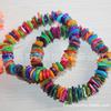 Pulseira elástica de conchas naturais coloridas estilo étnico pedidos de comércio exterior europeu e americano