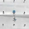Brinco de pingente estrela de oito pontas em liga de titânio ASTMF-136 G23 titânio novo brinco de piercing labial estrela de oito pontas cabeça de joia
