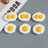 Huevo Cocido Huevo Escalfado Juguete de Comida Grande Simulado Accesorios de Resina Pegamento de Crema DIY Imán para Refrigerador Agujero Joyería para Zapatos Parche