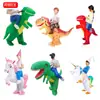 Disfraz Inflable de Dinosaurio para Halloween Muñeco Montando a Pegaso Disfraz de Ciclismo Divertido Juego de Rol Disfraz para Actuación Infantil