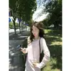 Camisa de rayas con cuello transparente para protección solar para mujer, top de diseño de verano