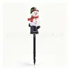 Luces Solares Navideñas para el Suelo Muñeco de Nieve Árbol de Navidad Luces Decorativas para el Césped Papá Noel Festivo Luces para el Jardín