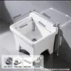 Fregadero para Mopas Pileta para Mopas de Cerámica Tubería de Drenaje de Acero Inoxidable Balcón Baño Lavadero Doméstico para Mopas Barato