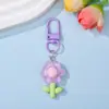 Chaveiro Pingente de Contas de Quebra-Cabeça Pingente de Flor Transparente Gelatina Quebra-Cabeça de Contas DIY Estilo Ins Decoração de Bolsa Venda por Atacado