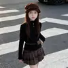 Gorra de béisbol versátil con lazo de perlas 2026 para niñas, estilo coreano, adecuada para primavera y otoño, tejida, para niños mayores