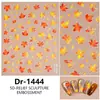 Redanco5D Repujado Popular Dibujos Animados Pegatina para Uñas Hoja de Arce Roja Otoño Dorado Pegatina Estereoscópica para Uñas Dr1445