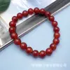 Pulseira de ágata vermelha masculina e feminina círculo único pulseira de calcedônia contas contas de rosário fileira de mão A-nível tremolo Taobao ao vivo fornecimento de jade