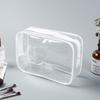 Bolsa de lavado de PVC de gran capacidad, conjunto de tres piezas, suave, con pegamento, impermeable, con cremallera, transparente, para cosméticos, portátil, para mujer