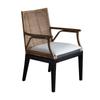 Cadeira de Jantar de Rattan Vintage, Estilo Wabi-Sabi, Cadeira Individual Retro com Encosto, Cadeira para Pátio Externo, Cadeira de Chá Estilo Chinês Novo, Cadeira de Anfitrião