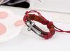 Pulsera de aleación retro europea y americana con cruz de piel de vaca al por mayor unisex popular para todo tipo de atuendos joyería tejida a mano