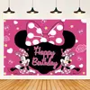Amazon Minnie Mickey Tecido de Decoração de Fundo Tema Mickey Mouse Festa de Aniversário Banner Decoração Adereços de Fotografia