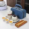 Conjunto de Chá Pequeno com Flores para Atividades de Negócios, Viagem, Presentes de Celebração, Lembrancinhas, Personalizável com Logo, Conjunto de Chá Portátil para Viagem