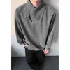 Estilo Old Money, sudadera de punto de malla con rayas diagonales, colección de otoño para hombre, prenda base de corte holgado de moda, top de diseño pesado estilo americano