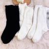 Calcetines de Color Sólido de Madera Oreja de Visón Terciopelo para Mujer Calcetines de Tubo Medio Calcetines Gruesos Suaves Cera Pila Resistentes al Frío Peludos Todo Fósforo Calcetines
