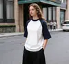 Camiseta Feminina de Manga Curta, Gola Redonda, Peso Pesado, Caimento Solto, Estilo Americano, Camiseta Esportiva Moderna de Secagem Rápida com Design Estiloso e Atraente