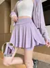 Calça-Saia Plus Size Estilo Novo Falsa de Duas Peças com Bolsos para Mulheres, Calça-Saia Anti-Exposição para Uso Externo no Verão, Shorts para Ciclismo e Yoga ao Ar Livre