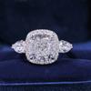 Suministro en Vivo Lujo Diamante Completo 5 quilates Anillo de Diamante Almohada para Mujer Popular en Línea Mismo Estilo Cuadrado Princesa Diamante Anillo Abierto