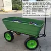 Carretilla de mano de cuatro ruedas remolque plataforma volquete carretilla plegable carretilla de empuje agrícola transportador hogar
