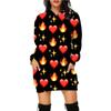 Vestido suéter de punto largo con capucha y bolsillos estampado de Halloween para mujer, comercio exterior 2024 Amazon transfronterizo europeo y americano