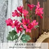 Orquídea Cola de Tigre de 4 Ramas Flor Artificial Decoración de Boda Arreglo Floral Decoración de Sala de Estar en Casa Flor Artificial Hecha a Mano Decoración de Boda Transfronteriza